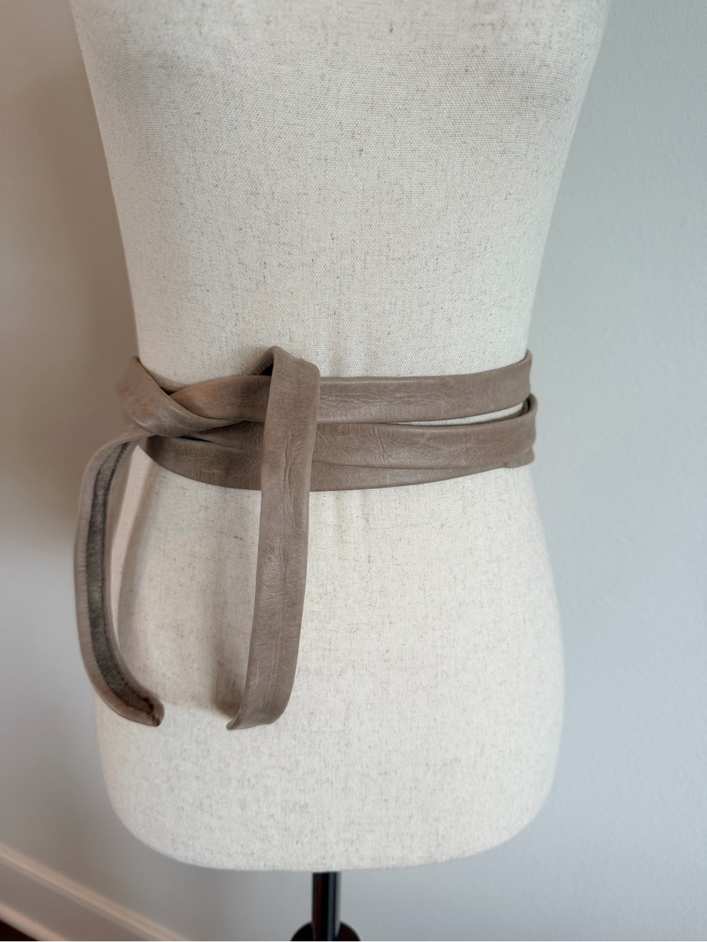 Ada Collection Taupe Wrap 100% Leather Belt